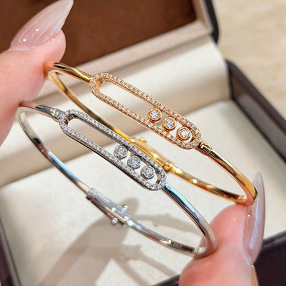 [Sprite Jewelry]Move Pavé Diamond Bangle Bracelet M
