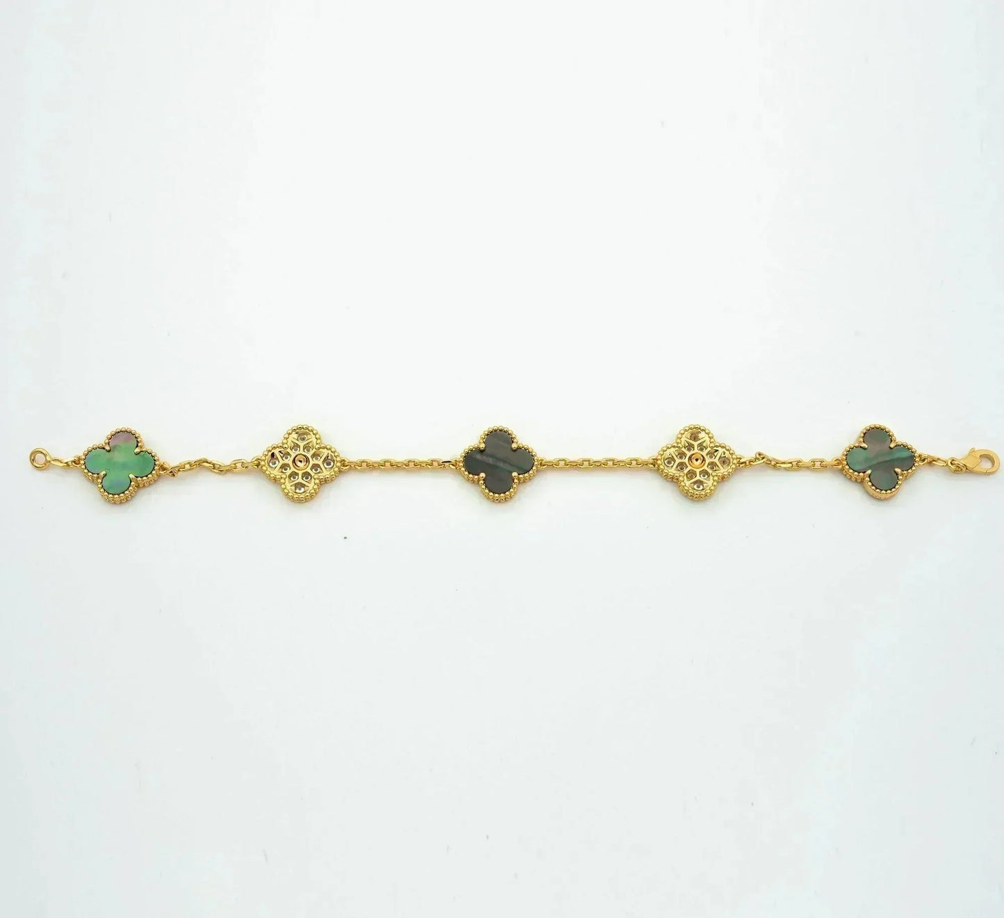 [Sprite Jewelry]New CLOVER 5 MOTIF GRAY MOP BRACELET COLLECTION