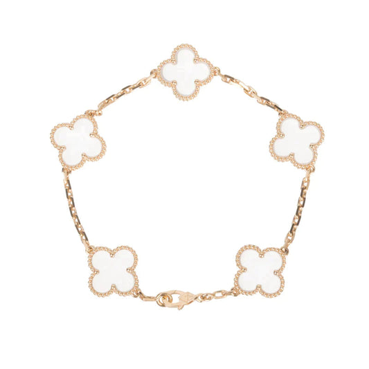 [Sprite Jewelry]New CLOVER 5 MOTIF ROCK CRYSTAL BRACELET
