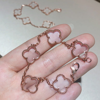[Sprite Jewelry]New CLOVER 5 MOTIF ROCK CRYSTAL BRACELET