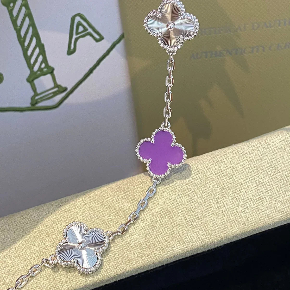 [Sprite Jewelry]New  CLOVER 5 MOTIF VIOLET BRACELET COLLECTION