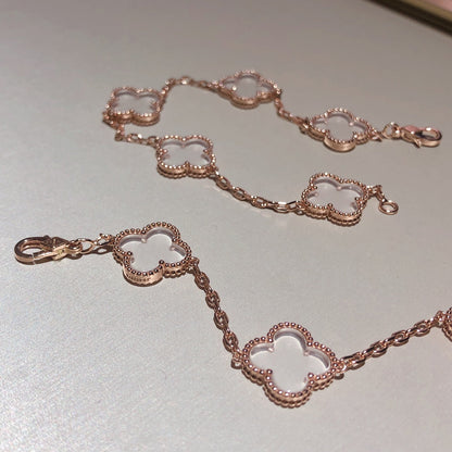 [Sprite Jewelry]New CLOVER 5 MOTIF ROCK CRYSTAL BRACELET