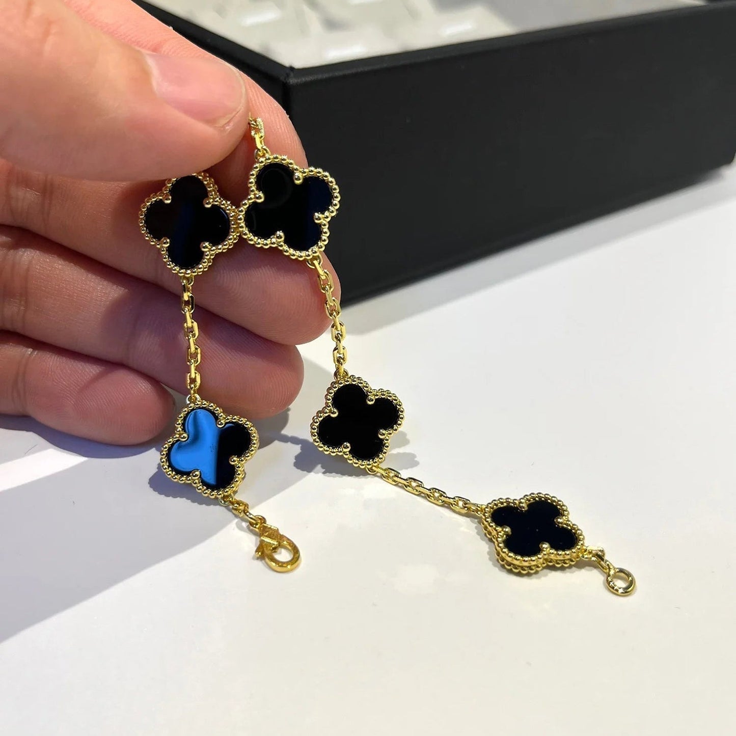 [Sprite Jewelry]New CLOVER 5 MOTIF ONYXS BRACELET COLLECTION