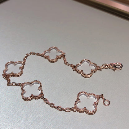 [Sprite Jewelry]New CLOVER 5 MOTIF ROCK CRYSTAL BRACELET