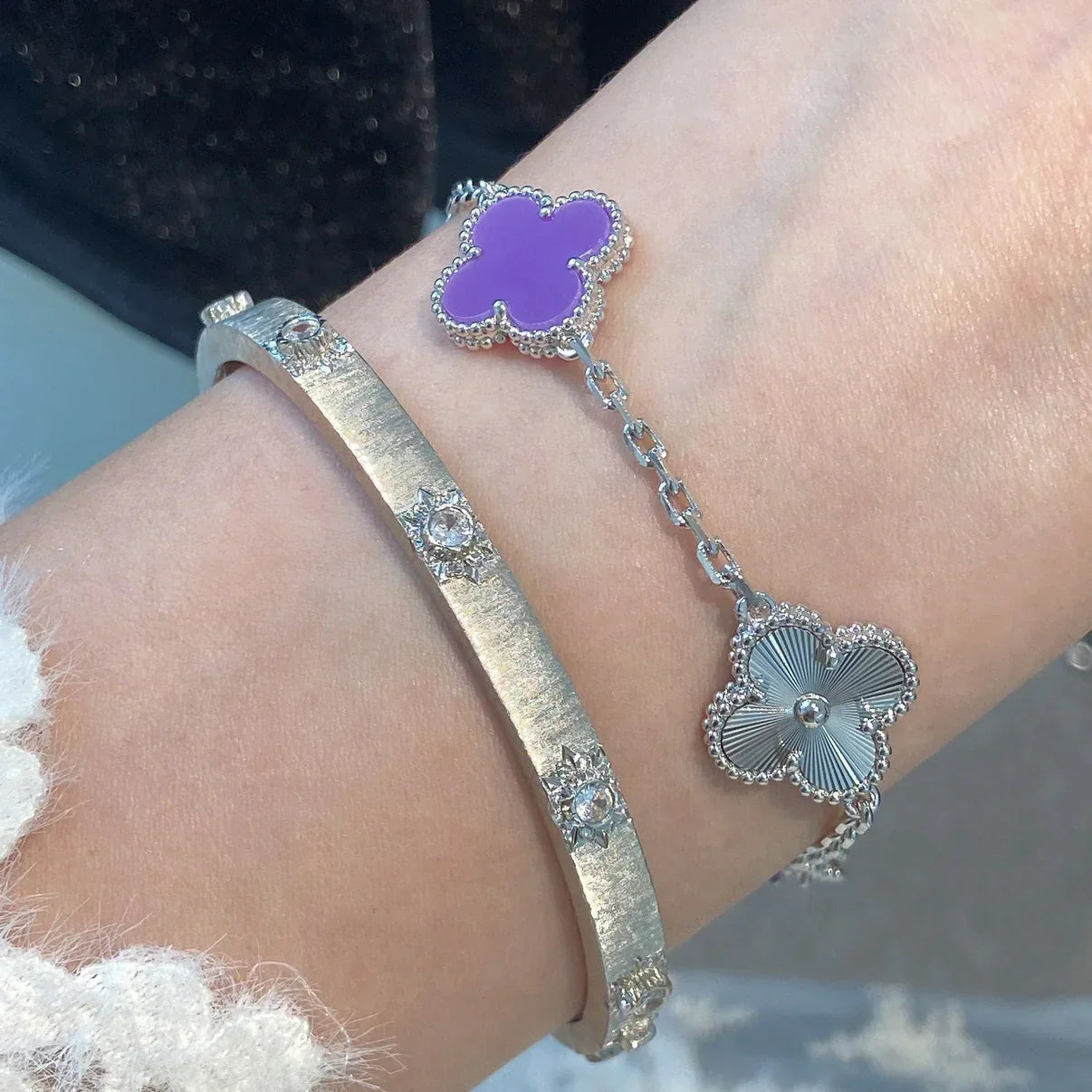 [Sprite Jewelry]New  CLOVER 5 MOTIF VIOLET BRACELET COLLECTION