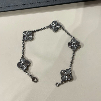 [Sprite Jewelry]New CLOVER 5 MOTIF BLACK BRACELET