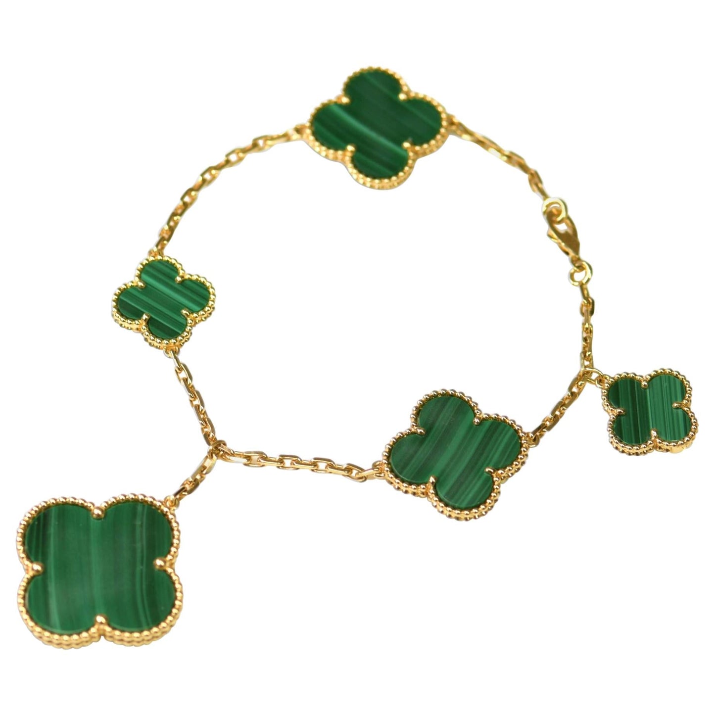 ¡®Sprite Jewelry¡¯MAGIC CLOVER MALACHITE GOLD BRACELET 5 MOTIFS