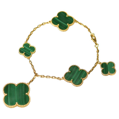 ¡®Sprite Jewelry¡¯MAGIC CLOVER MALACHITE GOLD BRACELET 5 MOTIFS