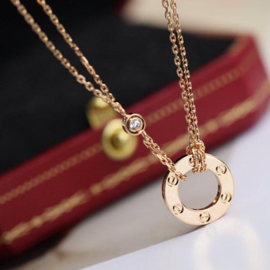 ¡®Sprite Jewelry¡¯LOVE NECKLACE ADJUSTABLE ROSE GOLD 2 DIAMOND