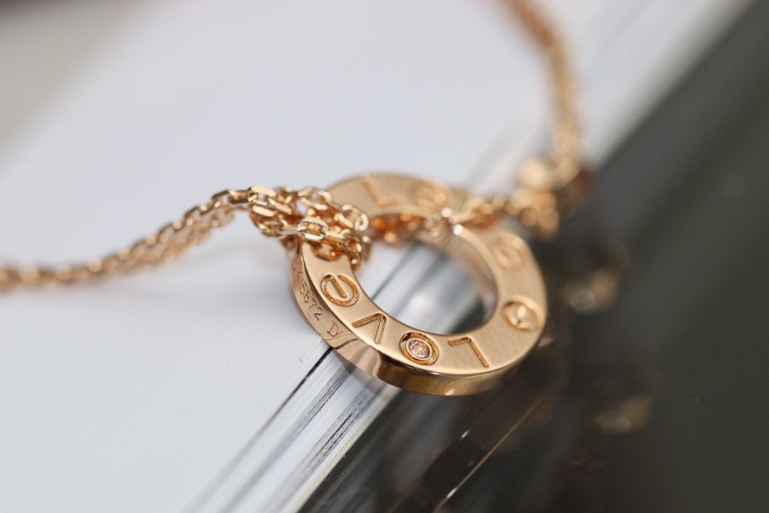 ¡®Sprite Jewelry¡¯LOVE NECKLACE ADJUSTABLE ROSE GOLD 2 DIAMOND