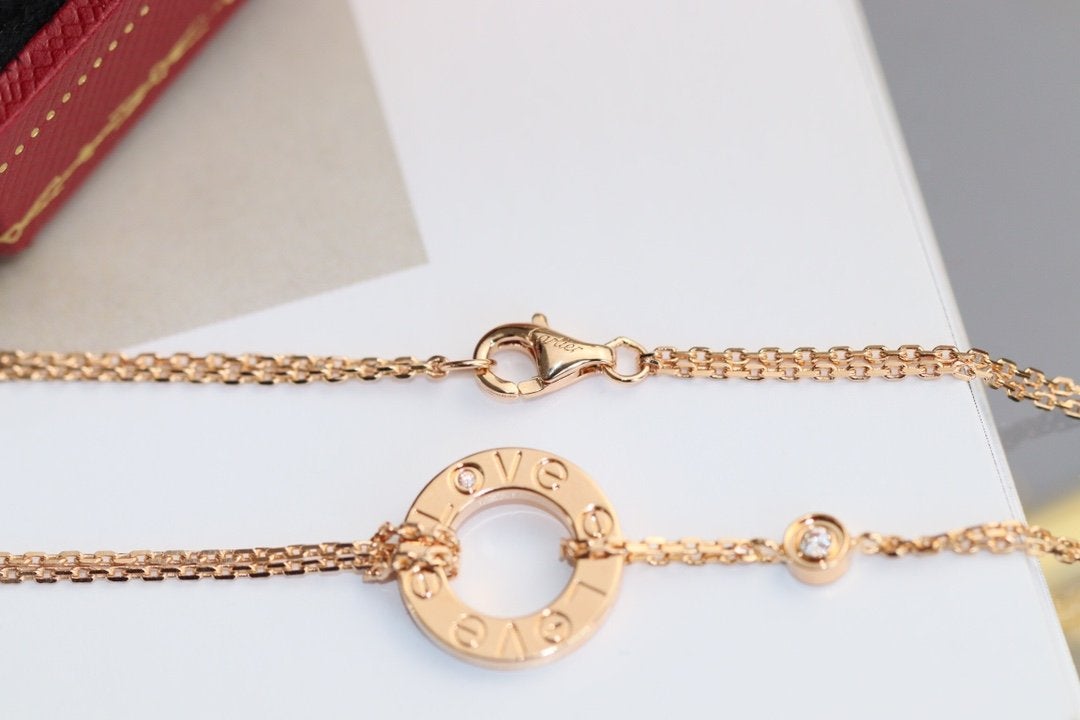 ¡®Sprite Jewelry¡¯LOVE NECKLACE ADJUSTABLE ROSE GOLD 2 DIAMOND
