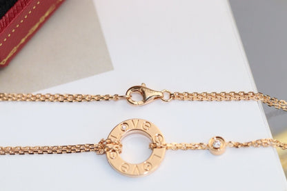 ¡®Sprite Jewelry¡¯LOVE NECKLACE ADJUSTABLE ROSE GOLD 2 DIAMOND