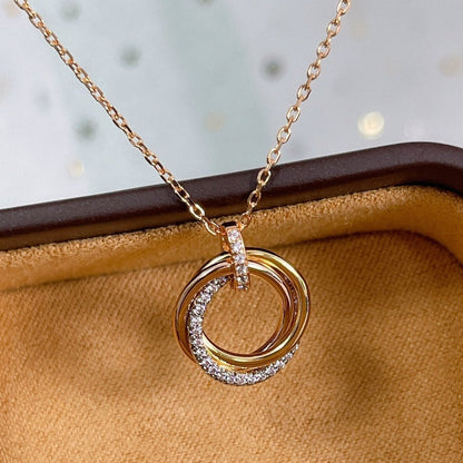 ¡®Sprite Jewelry¡¯TRINITY NECKLACE SILVER GOLD PINK GOLD DIAMONDS