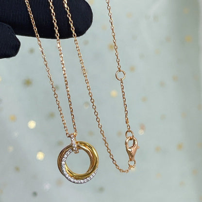 ¡®Sprite Jewelry¡¯TRINITY NECKLACE SILVER GOLD PINK GOLD DIAMONDS