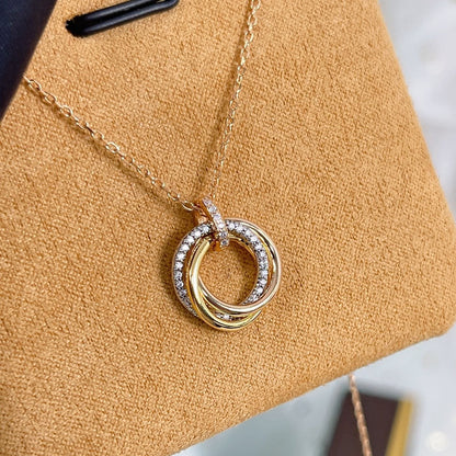 ¡®Sprite Jewelry¡¯TRINITY NECKLACE SILVER GOLD PINK GOLD DIAMONDS