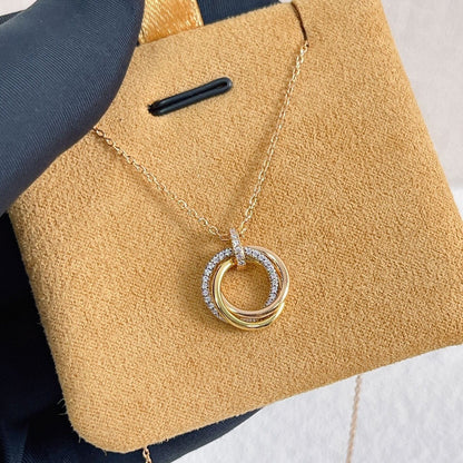 ¡®Sprite Jewelry¡¯TRINITY NECKLACE SILVER GOLD PINK GOLD DIAMONDS