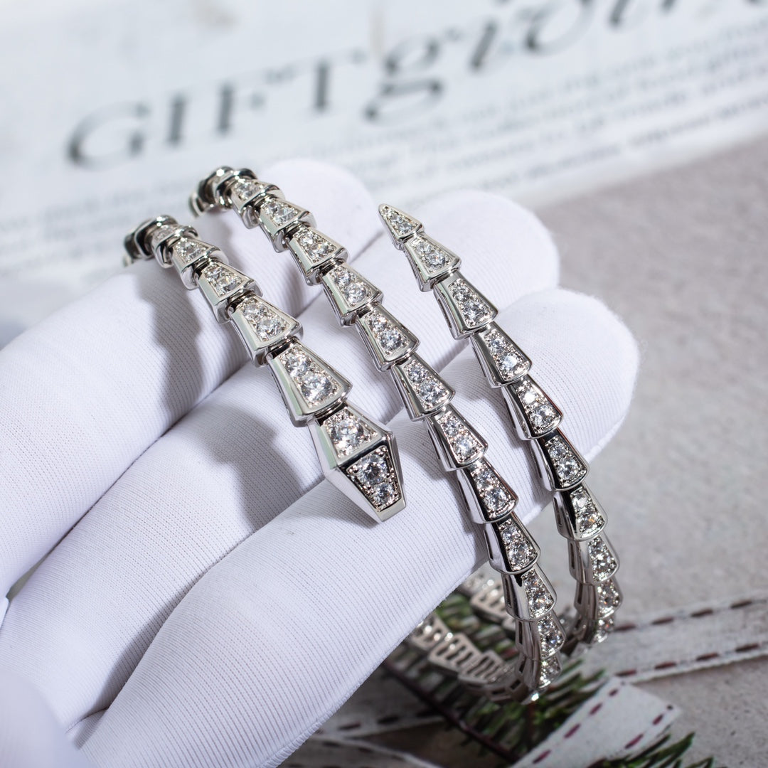 [Sprite Jewelry]SERPENTI BRACELET SILVER DIAMOND DOUBLE ROW