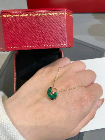 ¡®Sprite Jewelry¡¯AMULETTE ROSE GOLD MALACHITE NECKLACE