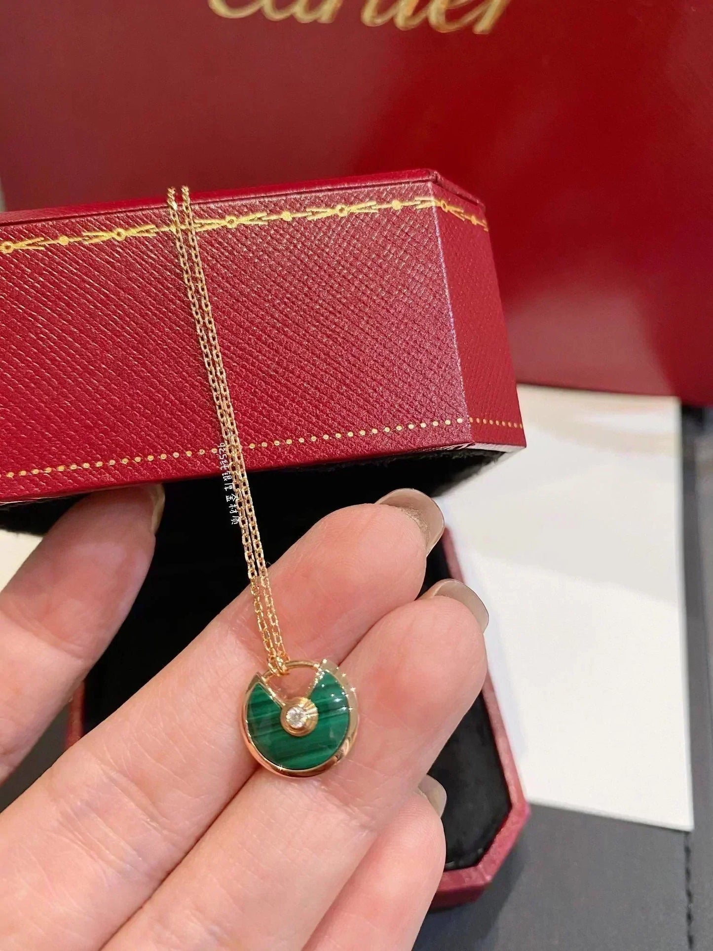 ¡®Sprite Jewelry¡¯AMULETTE ROSE GOLD MALACHITE NECKLACE