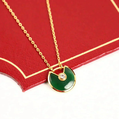 ¡®Sprite Jewelry¡¯AMULETTE GOLD MALACHITE NECKLACE