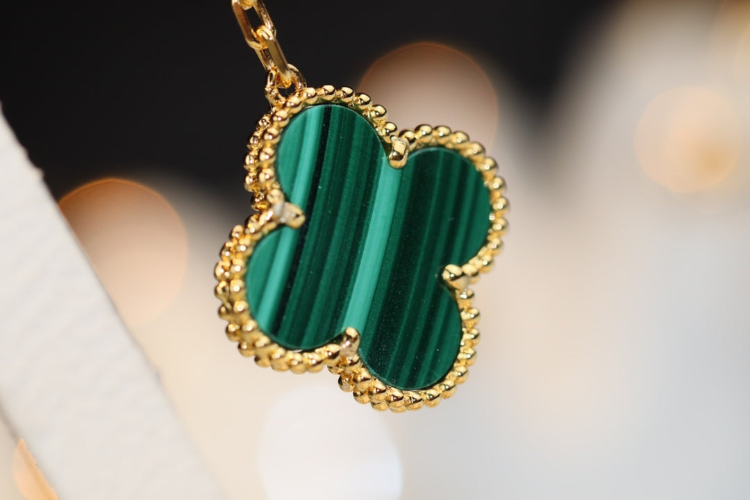 ¡®Sprite Jewelry¡¯CLOVER EARRINGS GOLD MALACHITE DIAMOND 3 MOTIF