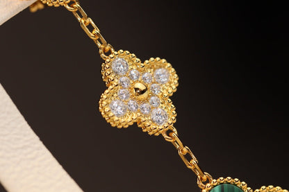 ¡®Sprite Jewelry¡¯CLOVER EARRINGS GOLD MALACHITE DIAMOND 3 MOTIF