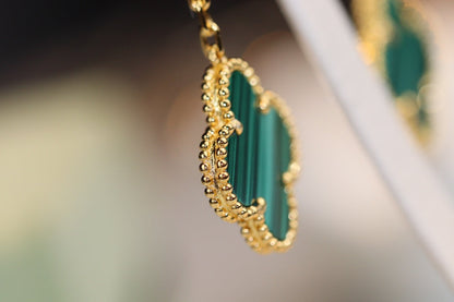 ¡®Sprite Jewelry¡¯CLOVER EARRINGS GOLD MALACHITE DIAMOND 3 MOTIF