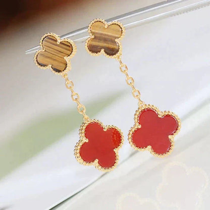 ¡®Sprite Jewelry¡¯CLOVER  2 MOTIF  TIGER EYE CARNELIAN EARRINGS