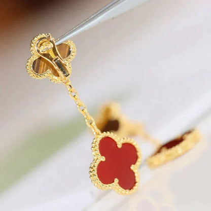 ¡®Sprite Jewelry¡¯CLOVER  2 MOTIF  TIGER EYE CARNELIAN EARRINGS