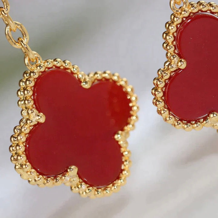 ¡®Sprite Jewelry¡¯CLOVER  2 MOTIF  TIGER EYE CARNELIAN EARRINGS