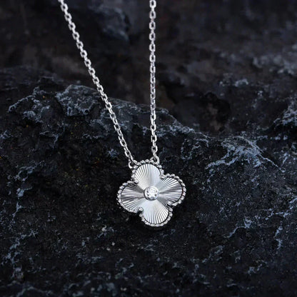 ¡®Sprite Jewelry¡¯CLOVER  15MM DIAMOND LASER NECKLACE SILVER