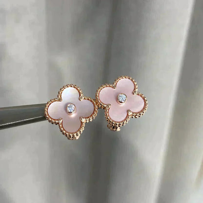 ¡®Sprite Jewelry¡¯CLOVER MEDIUM 1 MOTIFS  PINK MOP DIAMOND EARRINGS