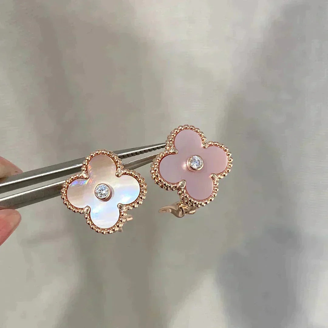 ¡®Sprite Jewelry¡¯CLOVER MEDIUM 1 MOTIFS  PINK MOP DIAMOND EARRINGS