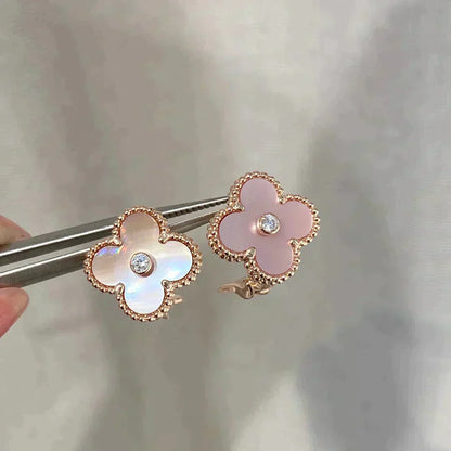 ¡®Sprite Jewelry¡¯CLOVER MEDIUM 1 MOTIFS  PINK MOP DIAMOND EARRINGS