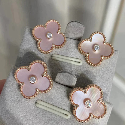 ¡®Sprite Jewelry¡¯CLOVER MEDIUM 1 MOTIFS  PINK MOP DIAMOND EARRINGS