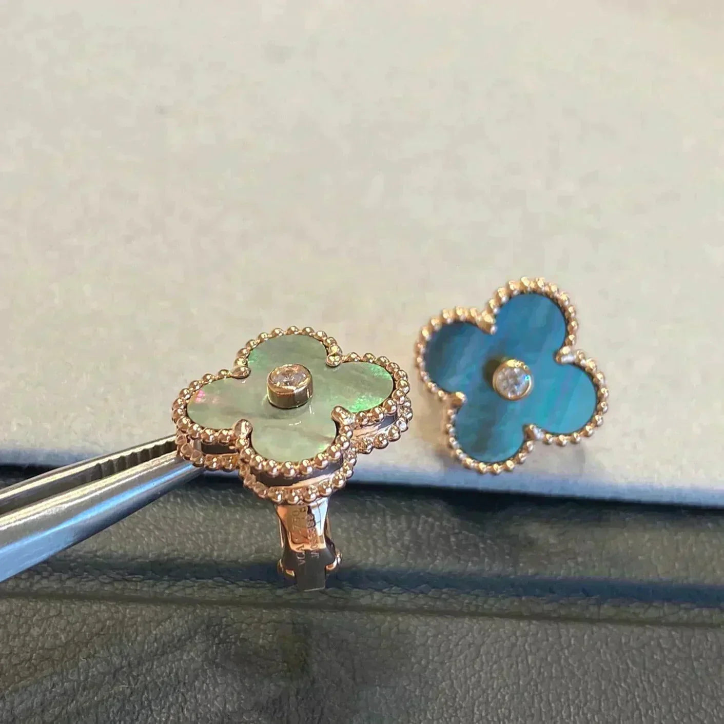 ¡®Sprite Jewelry¡¯CLOVER MEDIUM 1 MOTIFS GRAY MOP  DIAMOND EARRINGS