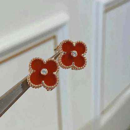 ¡®Sprite Jewelry¡¯CLOVER MEDIUM 1 MOTIFS CARNELIAN  DIAMOND earrings