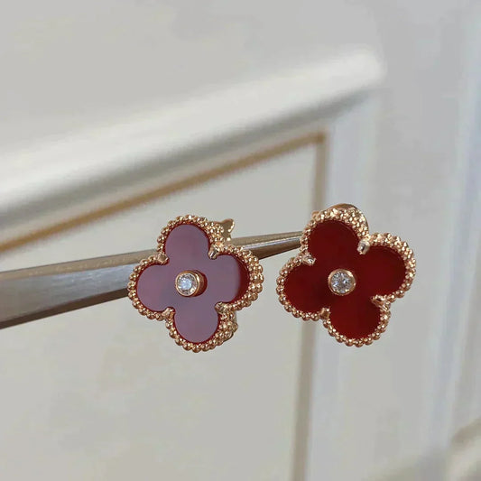 ¡®Sprite Jewelry¡¯CLOVER MEDIUM 1 MOTIFS CARNELIAN  DIAMOND earrings