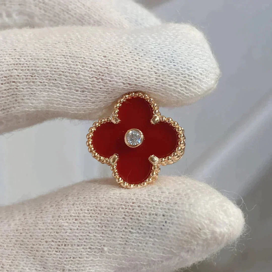 ¡®Sprite Jewelry¡¯CLOVER MEDIUM 1 MOTIFS CARNELIAN  DIAMOND earrings