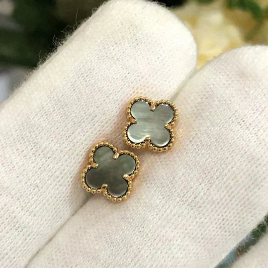 ¡®Sprite Jewelry¡¯CLOVER MINI 9.5MM GRAY MOP EARRINGS