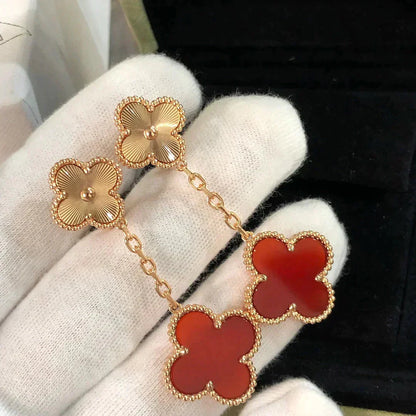 ¡®Sprite Jewelry¡¯CLOVER 2 MOTIF  LASER CARNELIAN EARRINGS