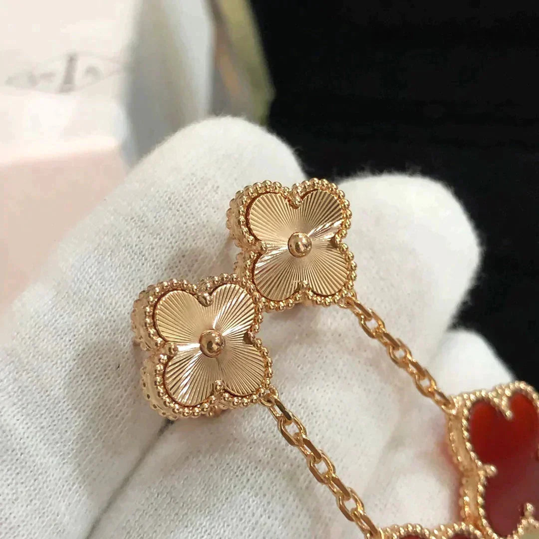 ¡®Sprite Jewelry¡¯CLOVER 2 MOTIF  LASER CARNELIAN EARRINGS