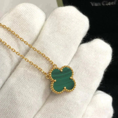 ¡®Sprite Jewelry¡¯CLOVER 15MM MALACHITE SINGLE FLOWER  NECKLACE