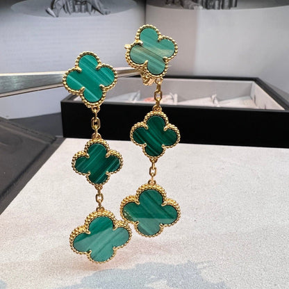 ¡®Sprite Jewelry¡¯CLOVER MALACHITE 3 MOTIFS GOLD