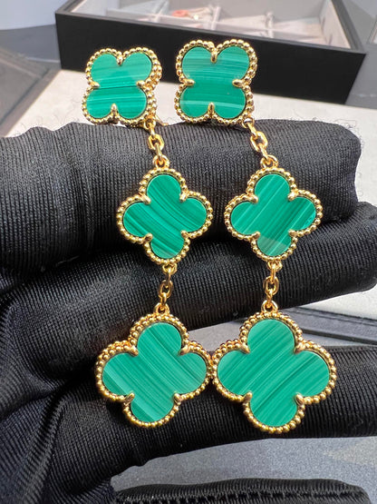 ¡®Sprite Jewelry¡¯CLOVER MALACHITE 3 MOTIFS GOLD