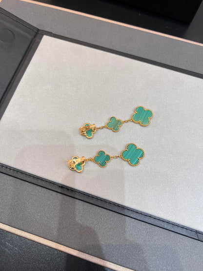 ¡®Sprite Jewelry¡¯CLOVER MALACHITE 3 MOTIFS GOLD