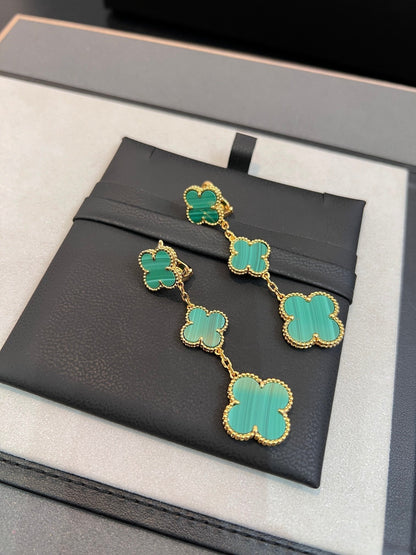 ¡®Sprite Jewelry¡¯CLOVER MALACHITE 3 MOTIFS GOLD