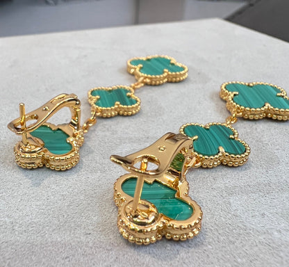 ¡®Sprite Jewelry¡¯CLOVER MALACHITE 3 MOTIFS GOLD