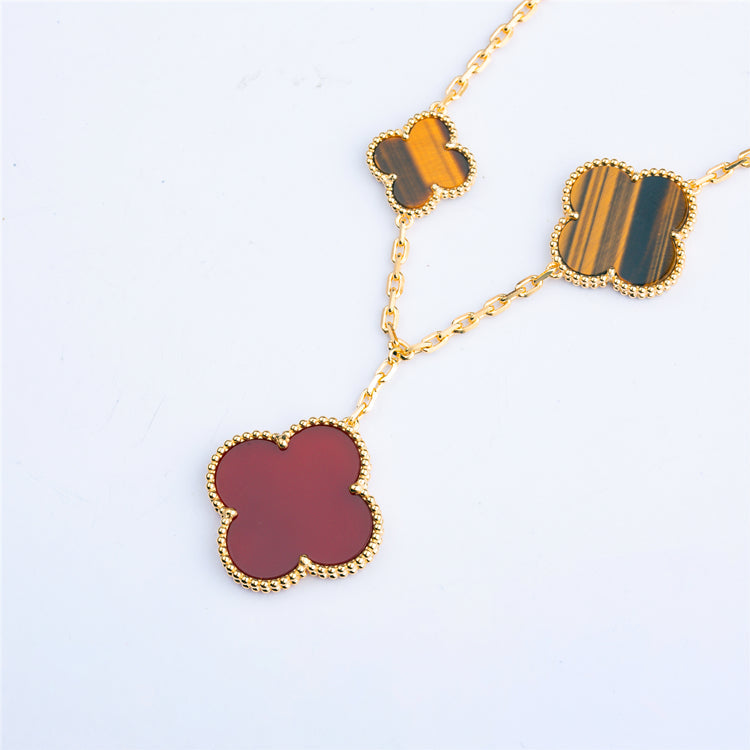 ¡®Sprite Jewelry¡¯CLOVER BRACELET 5 MOTIFS CARNELIAN TIGER EYE