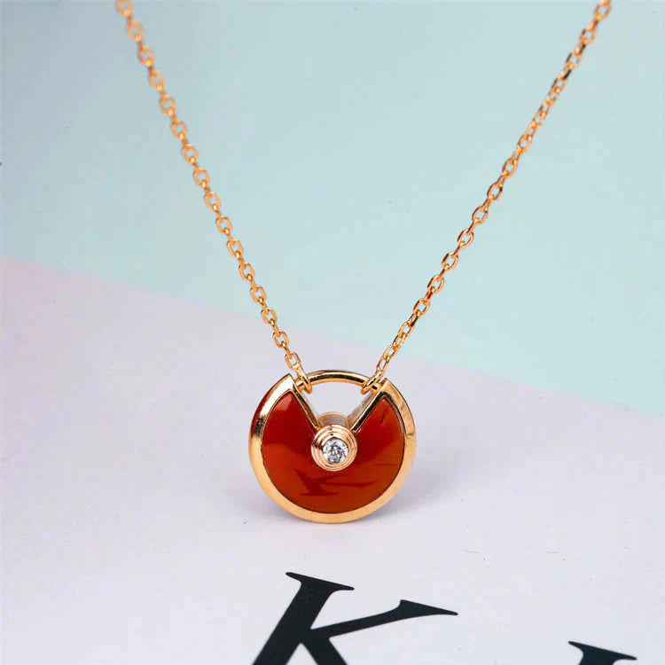 ¡®Sprite Jewelry¡¯AMULETTE GOLD CARNELIAN ONYX NECKLACE